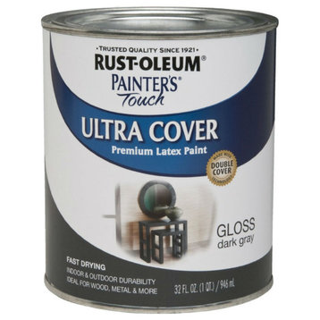 Rust-Oleum® 1986-502 Painter’s Touch® Premium Gloss Latex Paint, 1 Qt, Dark Gray