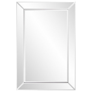 HomeRoots Rectangle Wooden Frame Mirror With Beveled Edge