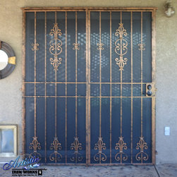 Wrought Iron Security Double Doors - Front Doors