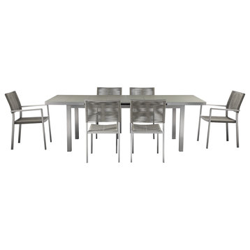 Bella 7-Piece Dining Table With Extension Table, Gray