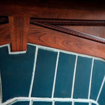 Custom Fireplace Surround & Hearth with Wood Mantle