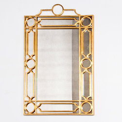 Worlds Away Treillage Mirror - Gold Leaf - Bathroom Mirrors