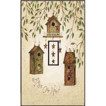 Starry Birdhouses Single Toggle Peel and Stick Switch Plate Cover: 2 Units