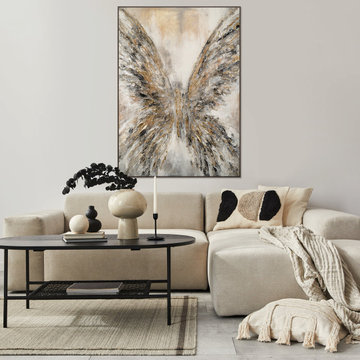 Artwork for living room in frame "Golden wings"