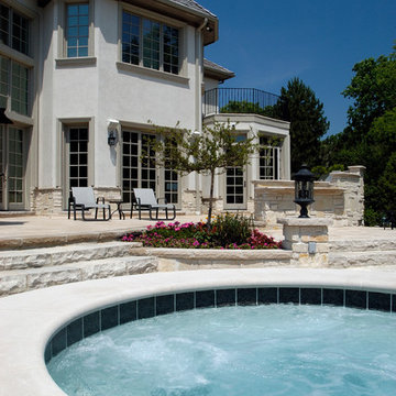 Swimming Pool with Separate Elevated Hot Tub