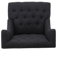 GDF Studio Adriana Tall Wingback Tufted Fabric Club Chair, Dark Charcoal