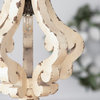 Ivory Bella Pendant Light, Wood and Metal