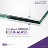 ANZZI Myth 28" x 56" Frameless Hinged Tub Door, Brushed Nickel