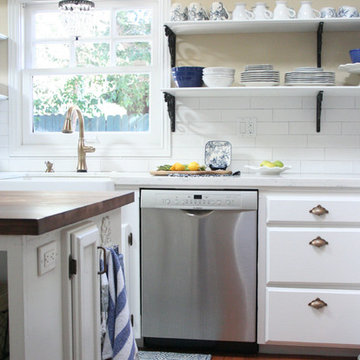 Open Shelving French Country Kitchen