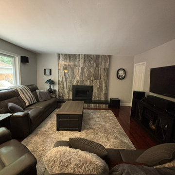 Beautiful 12x24 tile Fireplace Design Implementation