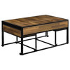 Furniture of America Froy Metal 3-Piece Nesting Table in Black and Walnut