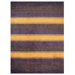 Get My Rugs LLC - Hand Knotted Loom Wool Area Rug Contemporary Purple Brown - Buy this amazing piece of Wool rug with stylish purple & brown pattern. The weaver ties every single knot of this rug with his bare hands, thus taming about a year to wave a single masterpiece of this kind. Its flabby Wool material, smooth texture, fine finishing and awe-inspiring rug quality will attract your attention.