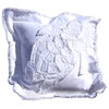 Coastal Turtle Throw Pillow, White on White