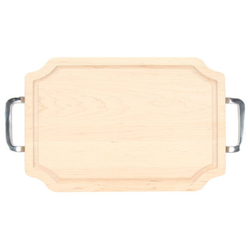 BigWood Boards Scalloped Cutting Board with Polished Handles, Maple, 12" x 18"