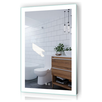 Vanity LED Lighted Backlit Wall Mounted Bathroom Mirror, 24x36", 2 Buttons