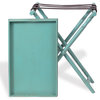 Devon Butler Beach Style Folding Tray Table Turquoise 36"H