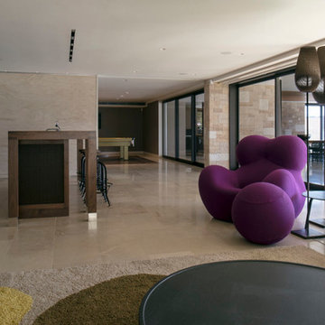 3D wall coverings for luxury interiors Hudson Parade House by Corben Architects