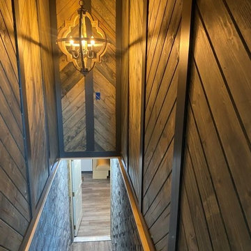 Basement Remodel with bar and game room