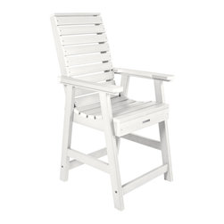 Highwood USA - Weatherly Counter-Height Armchair, White - Outdoor Bar Stools And Counter Stools