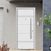Exterior Prehung Door / Deux 1705 White Enamel, Left in