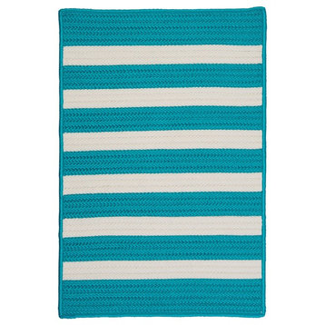 Colonial Mills Stripe It Braided Tr49 Turquoise 2x5