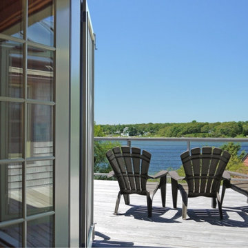 Ocean view deck at Falmouth Traditional Home