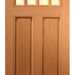 36" x 80" (3'-0" x 6'-8") Mahogany Single Exterior Door, Arch 4 Lite - Front Doors