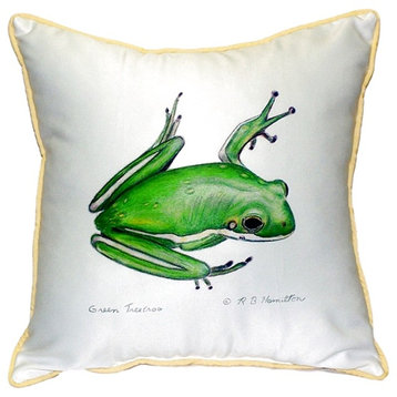 Green Treefrog Extra Large Zippered Pillow, 22"x22"