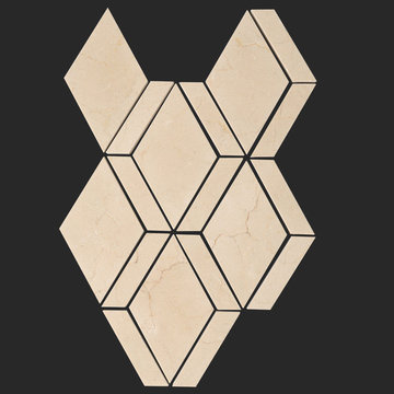 Crema Marfil Marble Diamond Waterjet Tile Mosaic