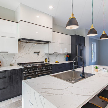 Modern Black and White Kitchen in Fairfax, VA