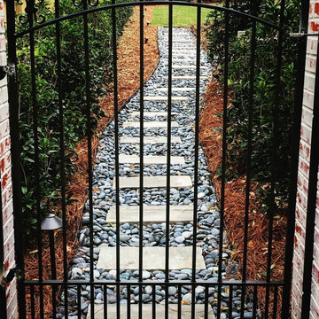 Patio Update/Reconstruction, Brick Columns, Ornamental Gates, Lighting