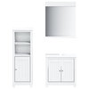 vidaXL Bathroom Furniture Set Storage Sink Cabinet BERG White Solid Wood Pine
