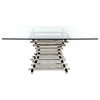 Modrest Crawford Contemporary Clear Glass Square Dining Table