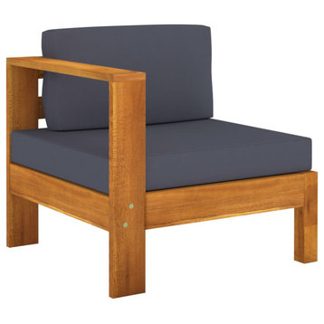 Vidaxl 4-Seater Garden Sofa With Dark Gray Cushions Acacia Wood