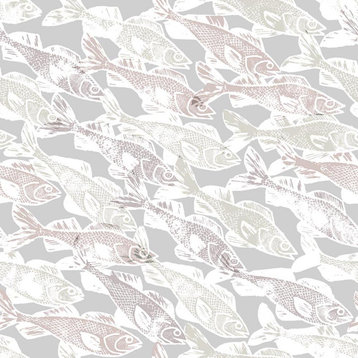 Walleyes Wallcovering, Beige Tonal, Sample, Traditional