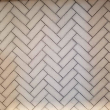 Maravilla Thassos Herringbone Polished Marble Mosaic