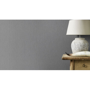 Textured Plain Wallpaper, Grey, Sample