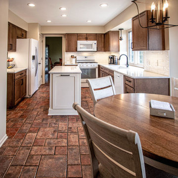Two Tone Wood and White Kitchen