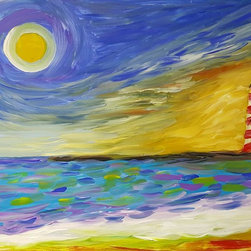 Lighthouse at Dusk - Paintings