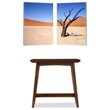 3 Piece Console Table and Desert Solitude Print Set