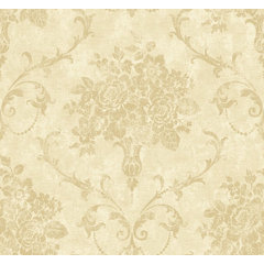 Chelsea Glitter Damask wallpaper in cream & gold