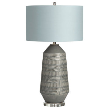 Sherie 3-Way Ceramic Table Lamp, Grey