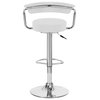 Set of 2 Zool Contemporary Adjustable Faux Leather Barstool - Vanilla White