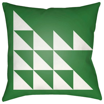 Modern by Surya Poly Fill Pillow, White/Grass Green, 22' x 22'