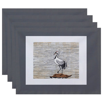 18"x14" Sandbar, Animal Print Placemat, Set of 4, Gray