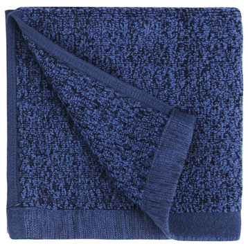 Everplush Diamond Jacquard Washcloth Towel Set, Pack of 6, Navy