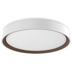 Kuzco - Essex Flush Mount Light, White/Walnut, 15.75"Dx3"H - FLUSH MOUNT -The Essex Collection brings modern, clean lines to a decorative level. This flush mount collection features a clean frame, available in a combination of Black, Gold, White and Walnut pattern, and a light gap at the top of each fixture to emit decorative up lighting on any ceiling. This fixture is the perfect decorative flush mount for any style design that is looking for an elevated, sleek piece.