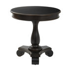 Avalon Round Accent Table, Antique Black