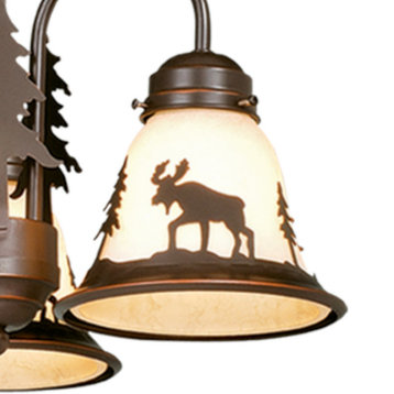 Yellowstone 3-Light LED Moose Fan Kit or Chandelier, Dual Mount Burnished Bronze