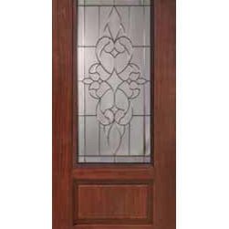 Entry Single Door 80 Fiberglass Courtlandt 1 Panel 3/4 Lite - Front Doors